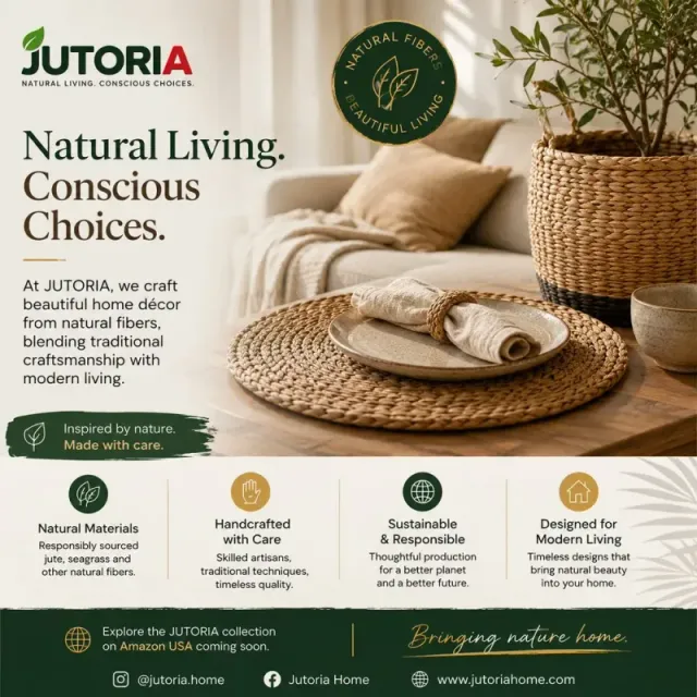 JUTORIA natural fiber basket in a modern home