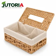Natural Cotton Rope Woven Tissue Box Cover, beige / natural colour – image 2