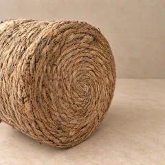 Woven Seagrass Waste Paper Basket, natural tan colour – image 3