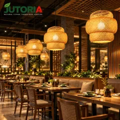 Handmade Natural Bamboo Woven Chandelier Pendant Light – image 2