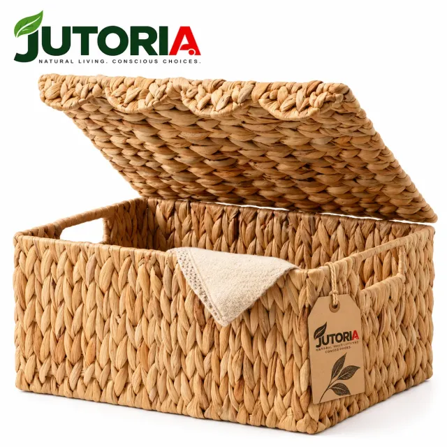 Natural Water Hyacinth Scalloped Storage Basket