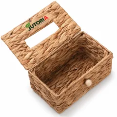 Natural Water Hyacinth Woven Tissue Box Cover – image 2