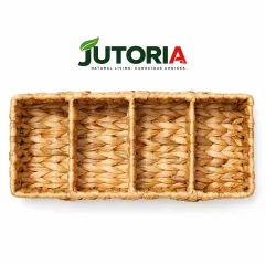 Natural Hyacinth Woven Storage Basket Set – Rectangular Organizer Bins, water hyacinth, natural – hyacinth colour – image 3