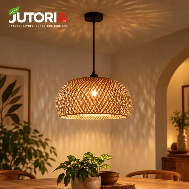 Natural Bamboo Woven Lantern Pendant Lamp