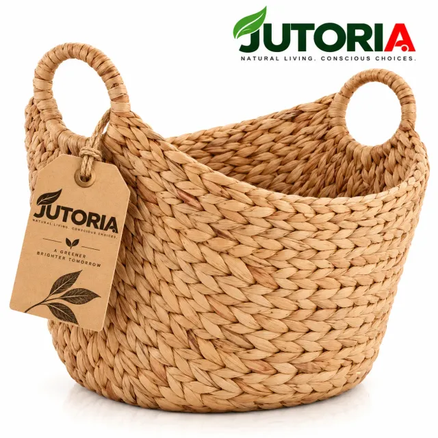 Extra Large Water Hyacinth Storage Basket, natural / beige colour