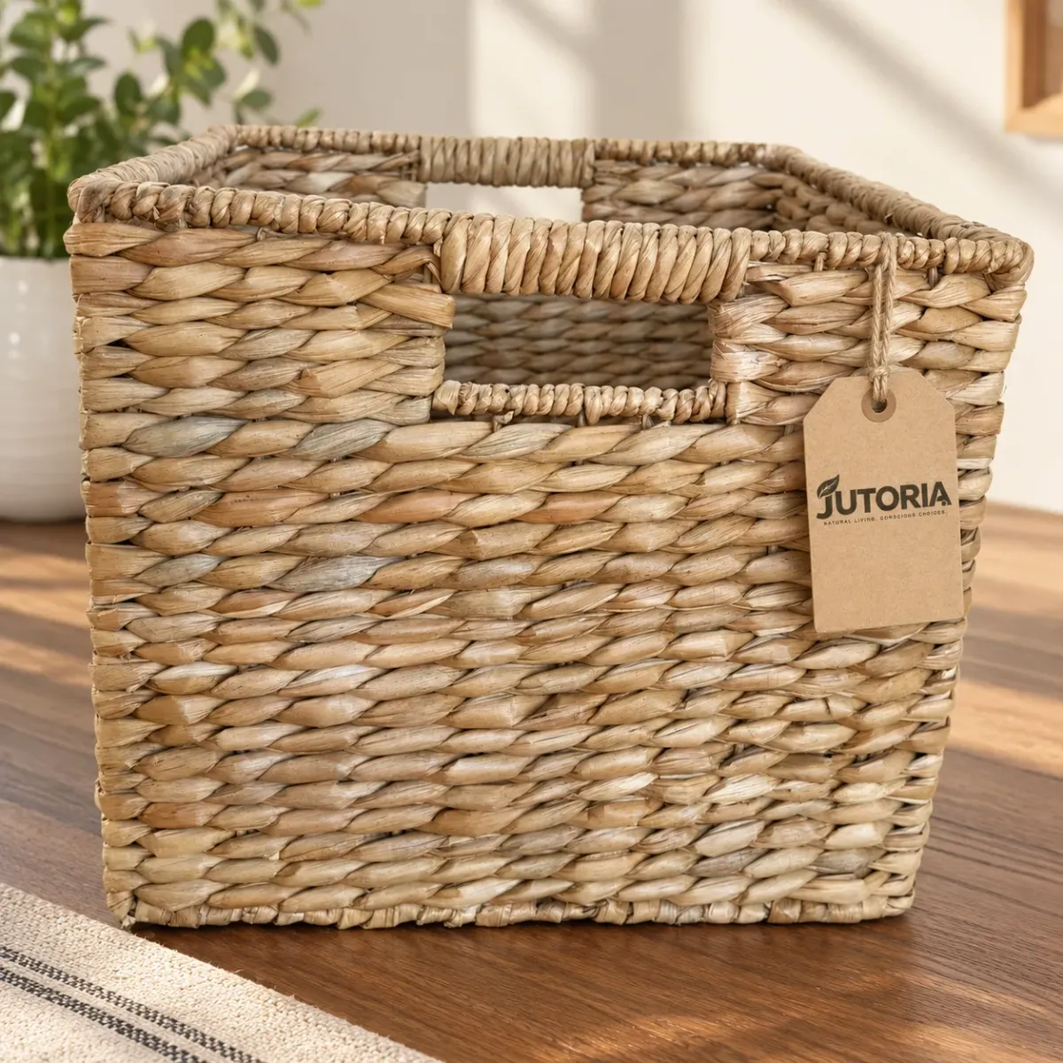 Large Natural Seagrass Storage Basket with Handles