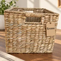 Large Natural Seagrass Storage Basket with Handles