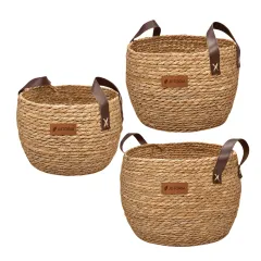 Seagrass Storage Basket Set of 3, natural colour
