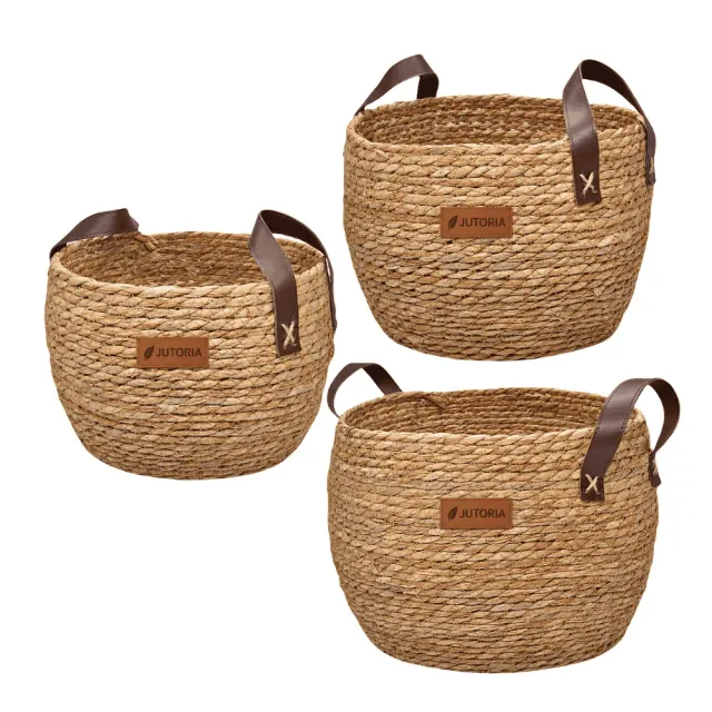 Seagrass Storage Basket Set of 3, natural colour