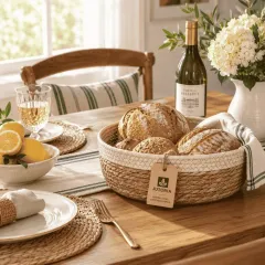 Fruit Basket, seagrass, reed grass + beige colour – image 2