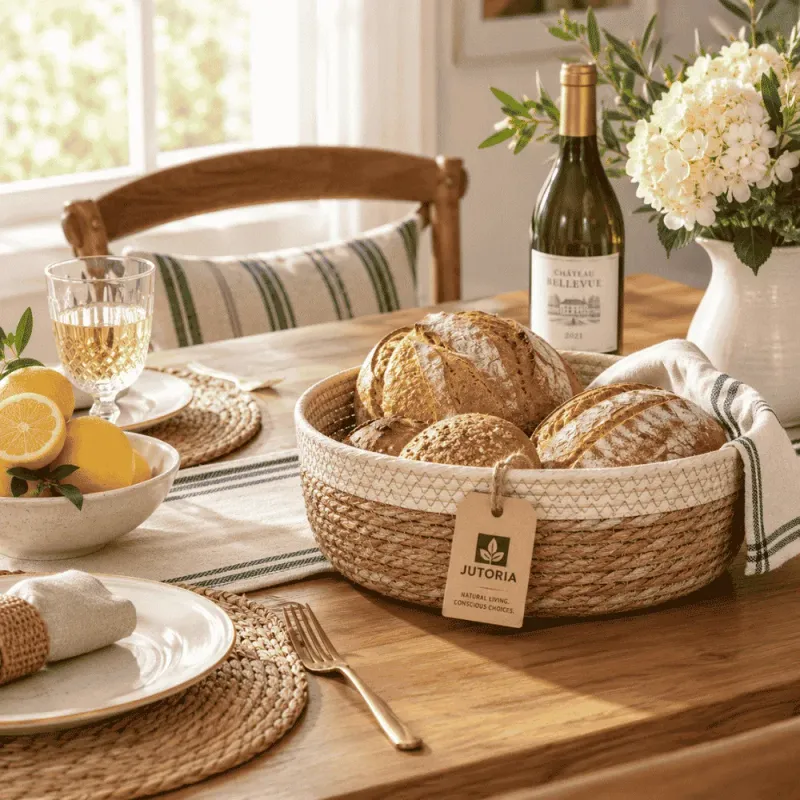 Fruit Basket, seagrass, reed grass + beige colour – image 2