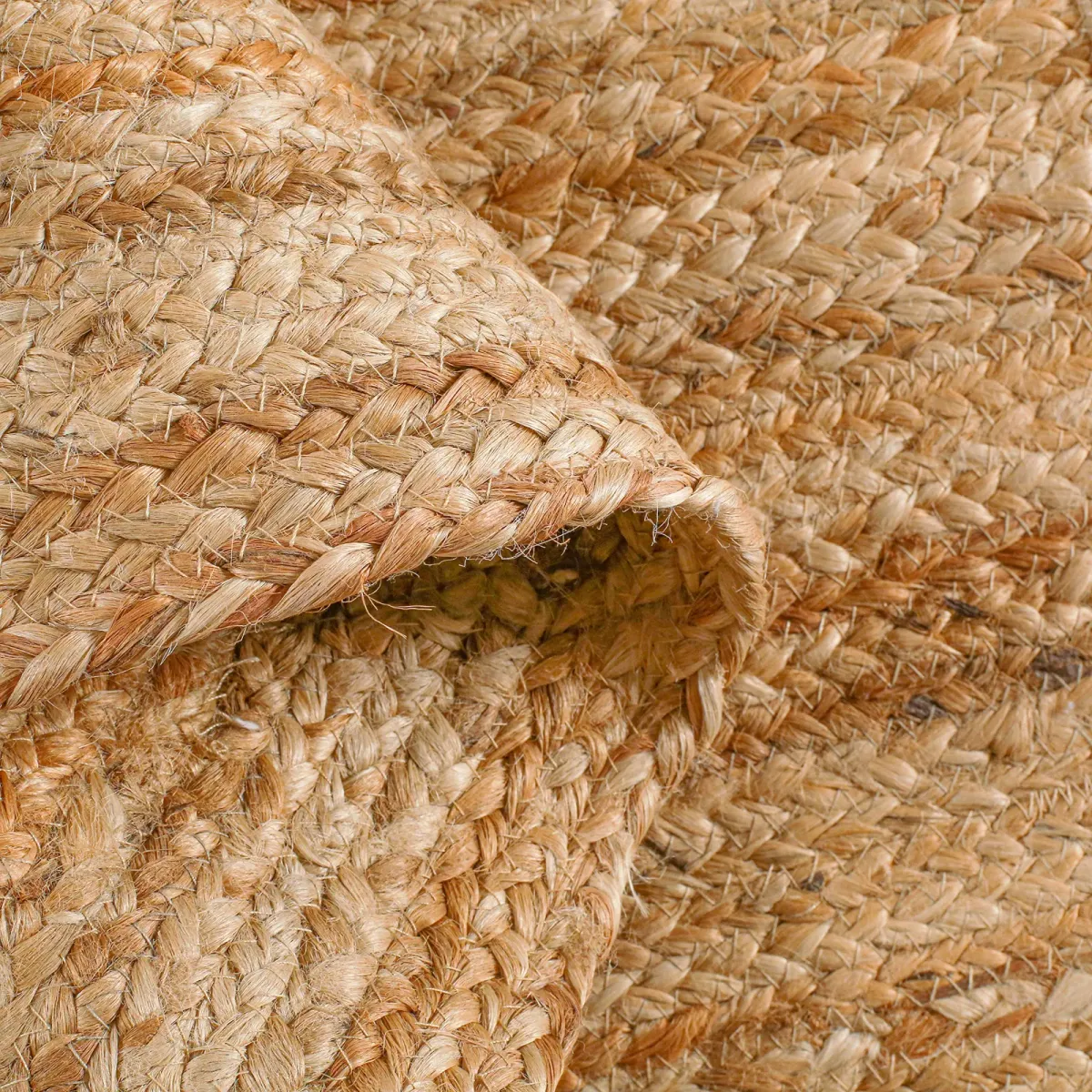 Handwoven Natural Jute Braided Rug, 2 × 3 ft – image 3