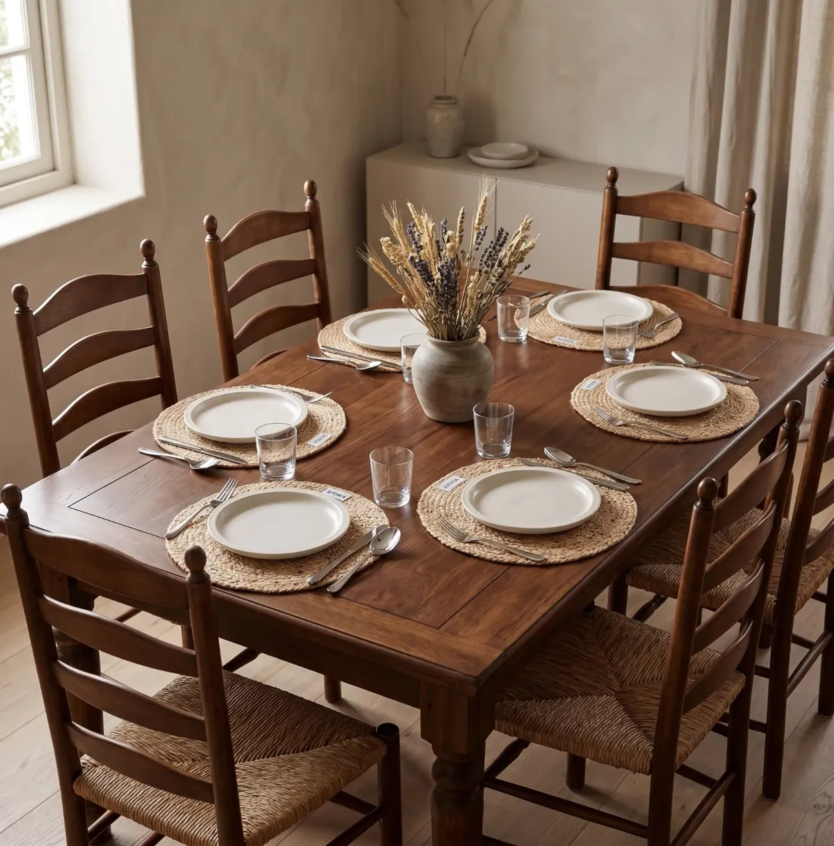 Pure Jute Braided Placemats (Set of 6) | 14" Round Handwoven Table Mats, natural colour – image 4