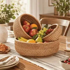 Rattan Fruit Baskets, natural colour – image 3