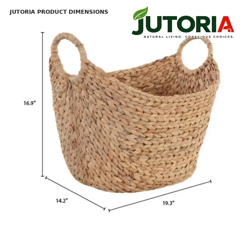Extra Large Water Hyacinth Storage Basket, natural / beige colour – image 2