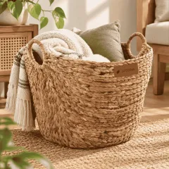 Seagrass Storage Basket – Large Woven Basket, brown colour – image 2