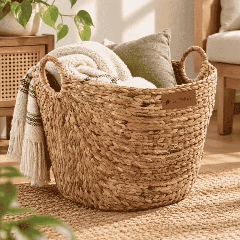 Seagrass Storage Basket – Large Woven Basket, brown colour – image 2