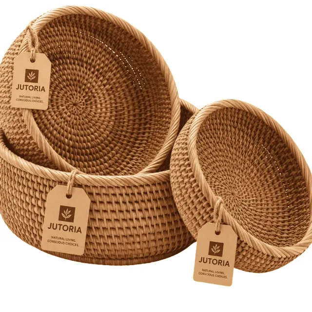 Rattan Fruit Baskets, natural colour