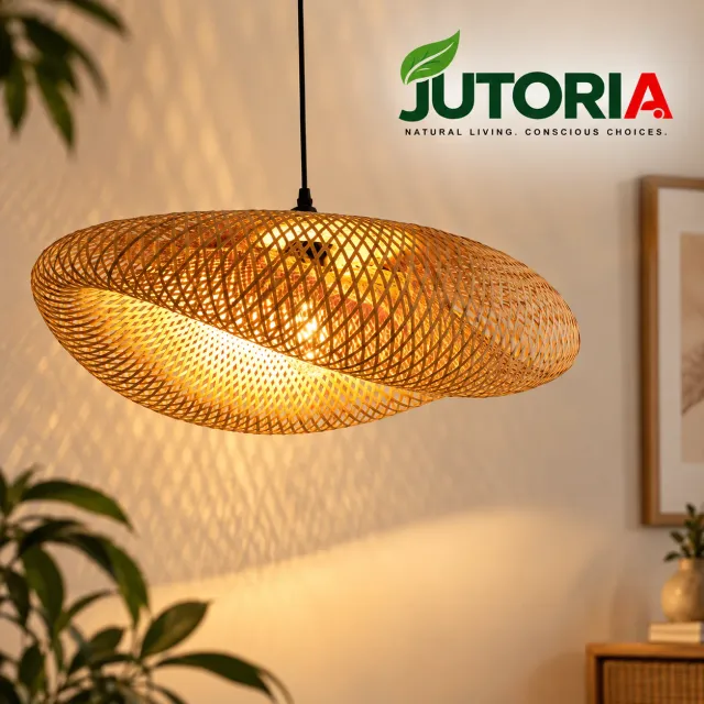 23.62" Natural Bamboo Woven Pendant Lampshade
