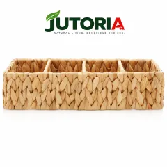 Natural Hyacinth Woven Storage Basket Set – Rectangular Organizer Bins, water hyacinth, natural – hyacinth colour – image 2