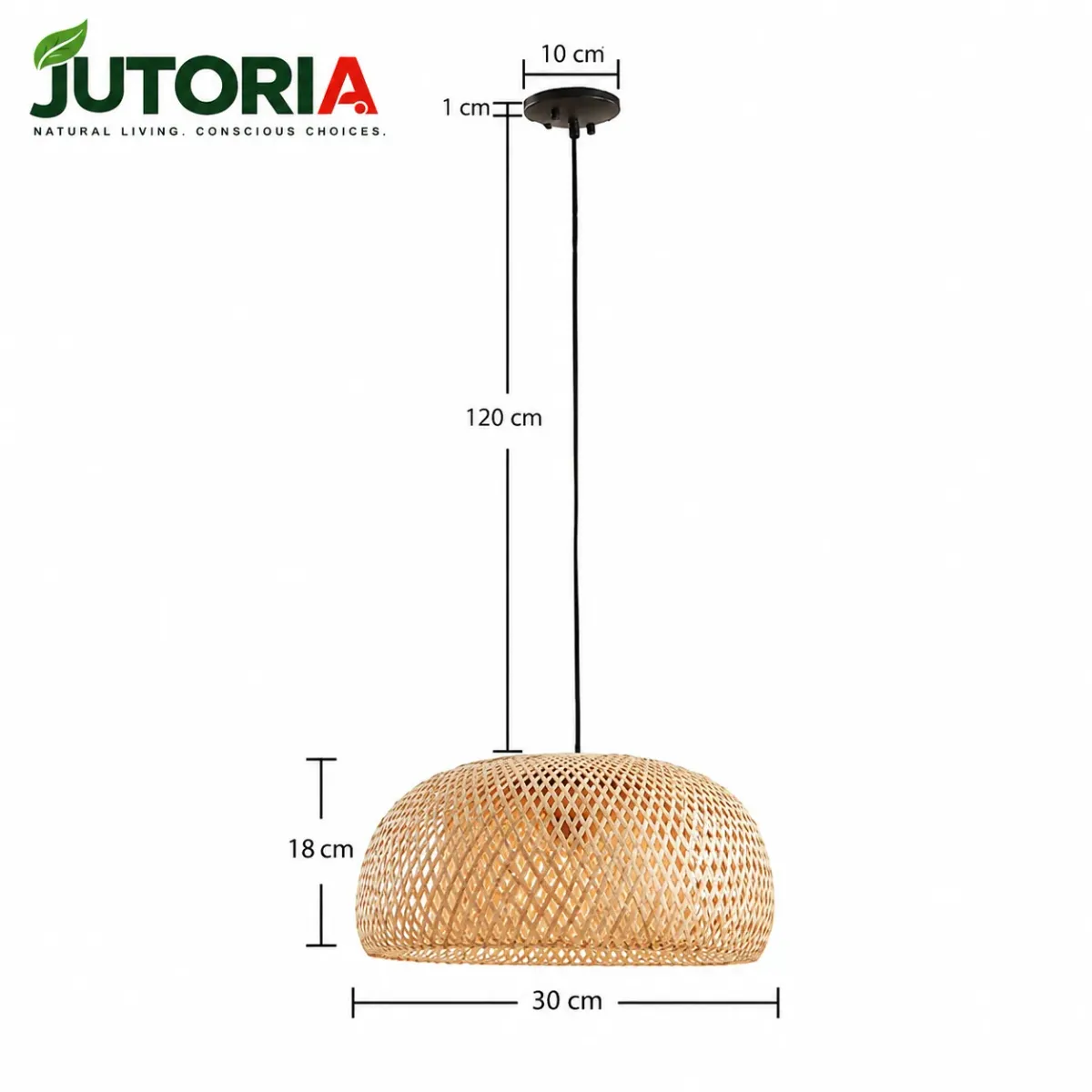 Natural Bamboo Woven Lantern Pendant Lamp – image 3