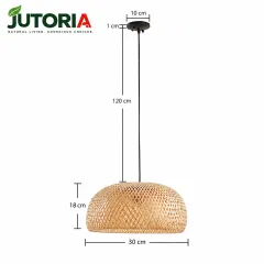 Natural Bamboo Woven Lantern Pendant Lamp – image 3