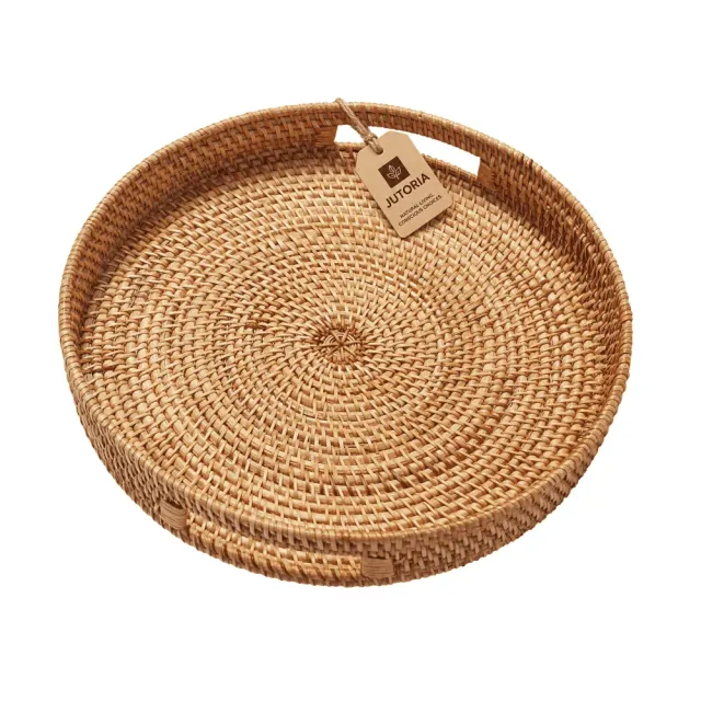 Rattan Serving Tray, natural rustic colour