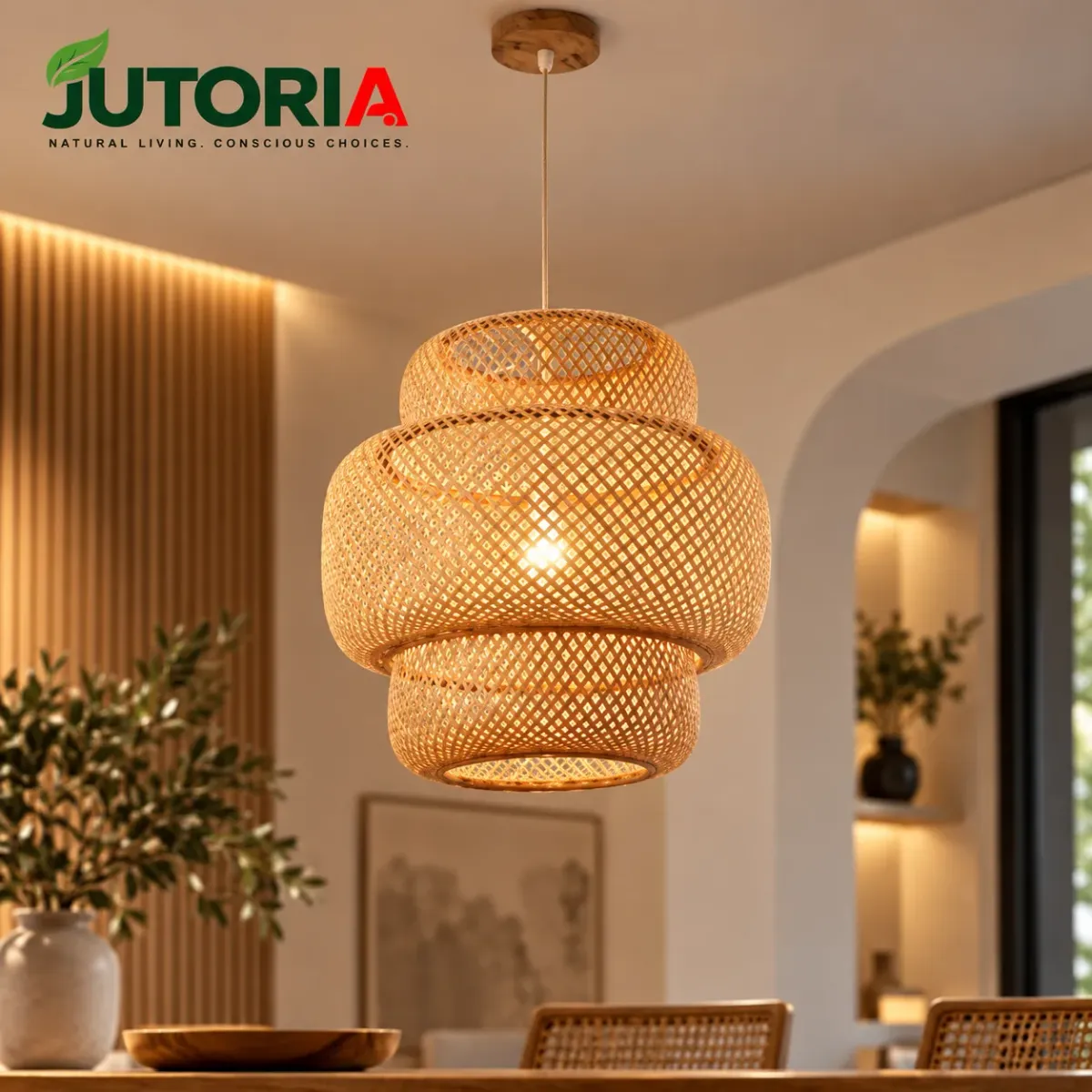 Handmade Natural Bamboo Woven Chandelier Pendant Light