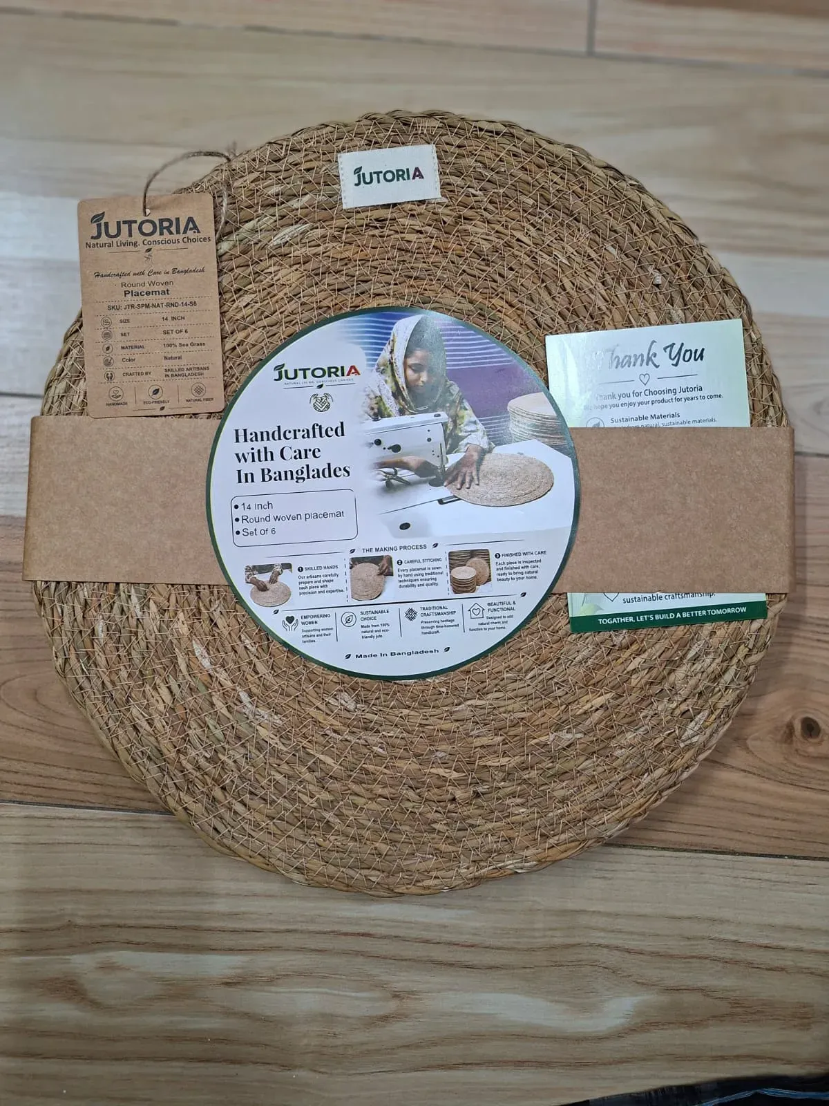 Natural Seagrass Placemats (Set of 6) – image 2