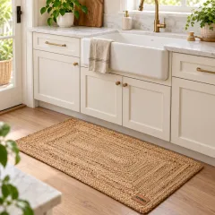 Handwoven Natural Jute Braided Rug, 2 × 3 ft – image 2