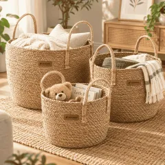 Natural Seagrass Storage Basket Set – image 2
