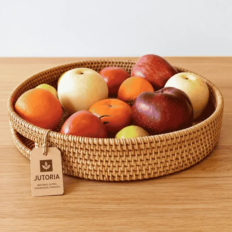 Rattan Serving Tray, natural rustic colour – image 2