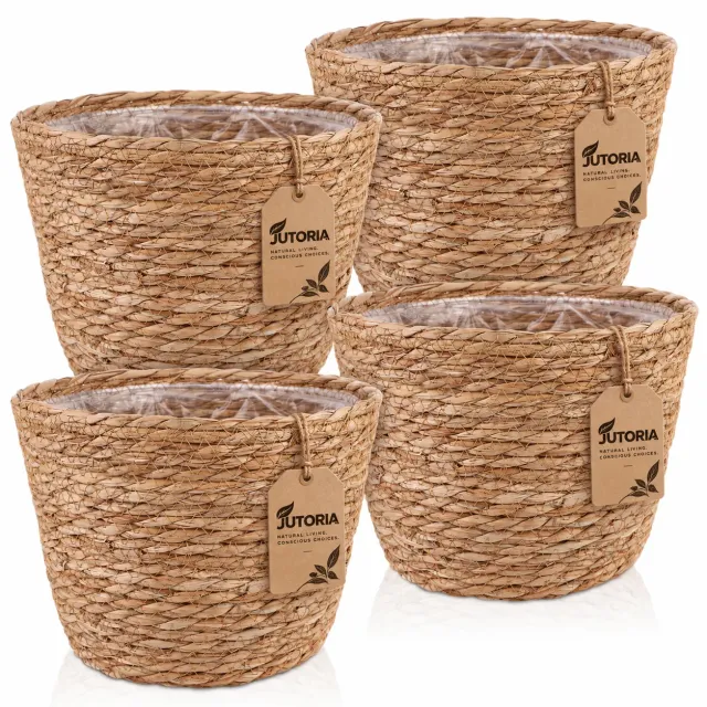 Natural Seagrass Planter Basket Set – 4 Pieces